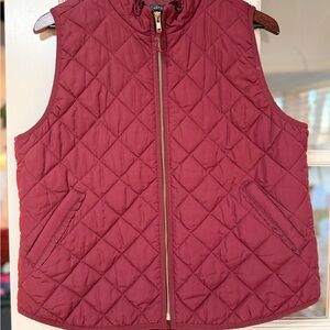 J. Crew Quilted Vest in Burgundy
